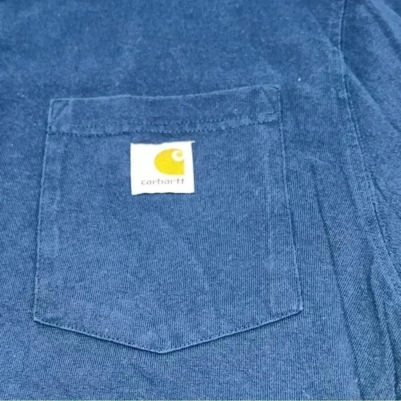 Carhartt pocket Logo heavyweight tee t-shirt navy blue - Picture 2 of 4